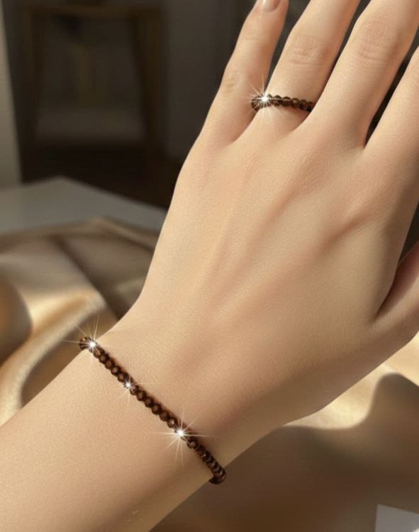 Rustic Amber & Wood Multi-Strand Bracelet